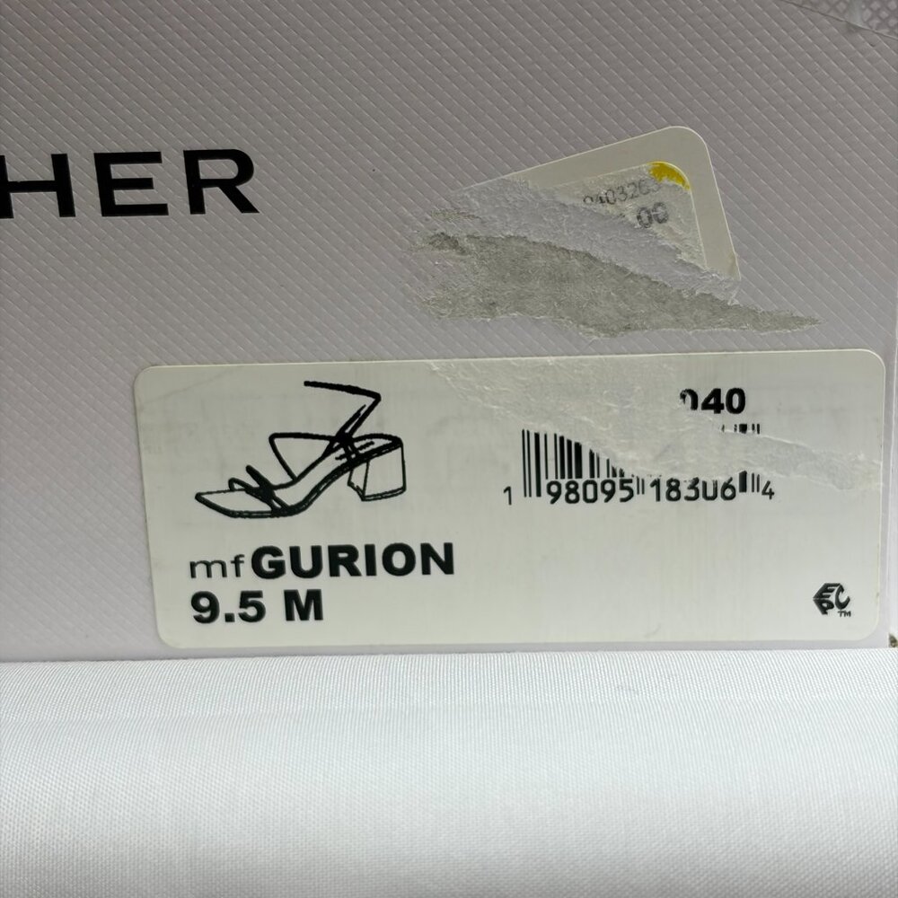 NWT Marc Fisher Gurion Silver Block Heel Sandals 9.5 Metallic Ankle Strap Party - Picture 11 of 13